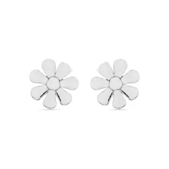 Pendientes de Plata de Ley 925 acabados en rodio - Flor