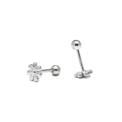 Pendientes de Plata de Ley 925 acabados en rodio - Flor
