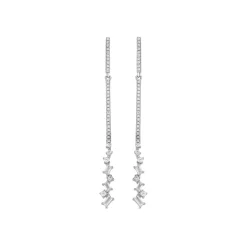 Pendientes de Plata de Ley 925 y Circonita Brillante acabado rodio - Zener