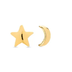 Pendientes de Plata de Ley 925 acabados en oro amarillo 18K - Acarea