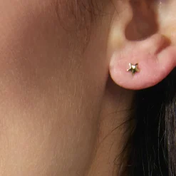 Pendientes de Plata de Ley 925 acabados en oro amarillo 18K - Acarea