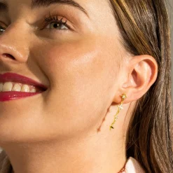 Pendientes de Plata de Ley 925 y Circonita Brillante acabado oro 18k - Holis