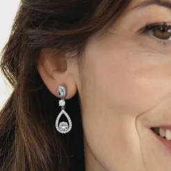 Pendientes de Plata de Ley 925 con Circonita Brillante acabados en rodio - Pane