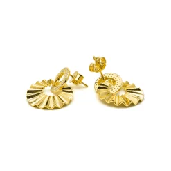 Pendientes de Plata de Ley 925 y Circonita Brillante acabado oro amarillo de 18k - Hafa