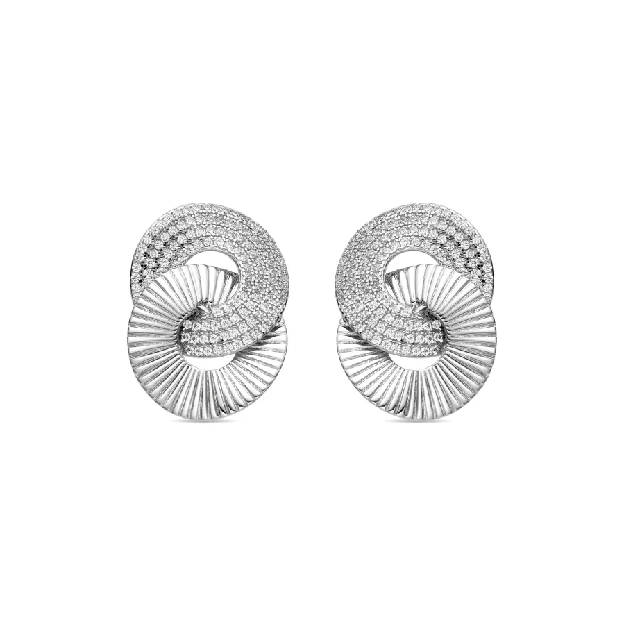 Pendientes de Plata de Ley 925 y Circonita Brillante acabado rodio - Najo