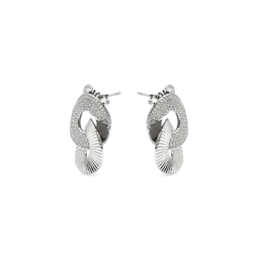 Pendientes de Plata de Ley 925 y Circonita Brillante acabado rodio - Najo