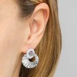 Pendientes de Plata de Ley 925 y Circonita Brillante acabado rodio - Najo