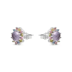 Pendientes de Plata de Ley 925 y Circonita Multicolor acabado rodio - Nopsa