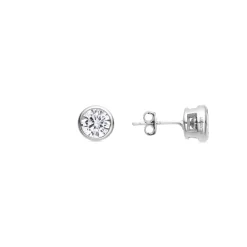 Pendientes de Plata de Ley 925 con Circonita Brillante acabado Rodio - Basili