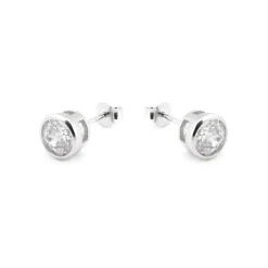 Pendientes de Plata de Ley 925 con Circonita Brillante acabado Rodio - Basili