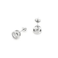 Pendientes de Plata de Ley 925 con Circonita Brillante acabado Rodio - Basili