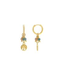 Pendientes de Plata de Ley 925 y Cristal Multicolor acabado oro amarillo de 18k - Balal