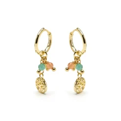 Pendientes de Plata de Ley 925 y Cristal Multicolor acabado oro amarillo de 18k - Balal