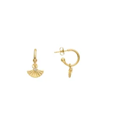 Pendientes de Plata de Ley 925 y Circonita Brillante acabado oro amarillo de 18k - Matabak