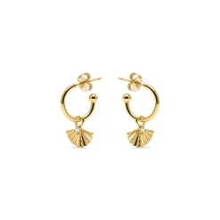 Pendientes de Plata de Ley 925 y Circonita Brillante acabado oro amarillo de 18k - Matabak