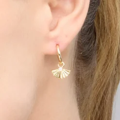 Pendientes de Plata de Ley 925 y Circonita Brillante acabado oro amarillo de 18k - Matabak