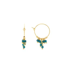 Pendientes de Plata de Ley 925 y Cristal Verde acabado oro amarillo de 18k - Drako