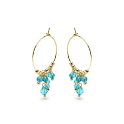 Pendientes de Plata de Ley 925 y Cristal Verde acabado oro amarillo de 18k - Drako