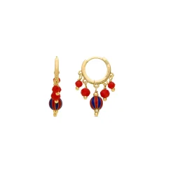 Pendientes de Plata de Ley 925 y Lacado Rojo acabado oro amarillo de 18k - Towi