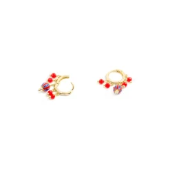 Pendientes de Plata de Ley 925 y Lacado Rojo acabado oro amarillo de 18k - Towi
