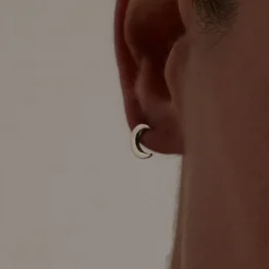Pendientes de Plata de Ley 925 acabados en rodio - Crescent