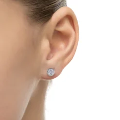 Pendientes de Plata de Ley 925 con Circonita Brillante acabados en rodio - Imrak