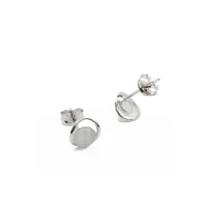 Pendientes de Plata de Ley 925 con Ojo de Gato acabados en rodio - Jesoa