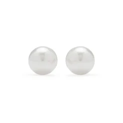 Pendientes de Plata de Ley 925 con Perla Blanca acabados en oro amarillo 18K - Danlug