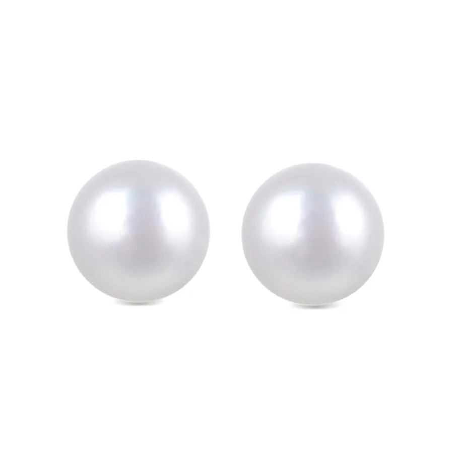 Pendientes de Plata de Ley 925 con Perla Blanca acabados en rodio - Essential