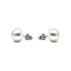 Pendientes de Plata de Ley 925 con Perla Blanca acabados en rodio - Essential