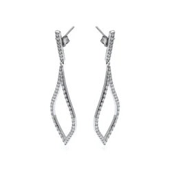 Pendientes de Plata de Ley 925 con Circonita Brillante acabados en rodio - Materish