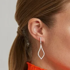 Pendientes de Plata de Ley 925 con Circonita Brillante acabados en rodio - Materish