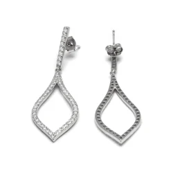 Pendientes de Plata de Ley 925 con Circonita Brillante acabados en rodio - Materish