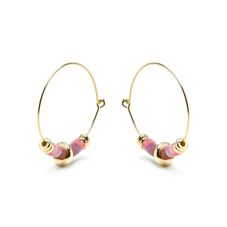 Pendientes de Plata de Ley 925 y Amatista Natural acabado oro amarillo de 18k - Darkba