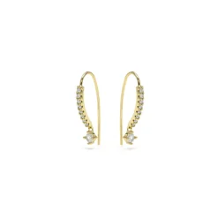 Pendientes de Plata de Ley 925 y Circonita Brillante acabado en oro amarillo 18k - Yabra