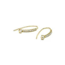 Pendientes de Plata de Ley 925 y Circonita Brillante acabado en oro amarillo 18k - Yabra