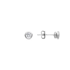 Pendientes de Plata de Ley 925 con Circonita Brillante acabado Rodio - Basili