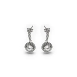 Pendientes de Plata de Ley 925 con Circonita Brillante acabados en rodio - Gusu