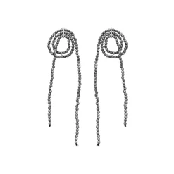 Pendientes de Plata de Ley 925 y Hematite acabado rodio - Lima
