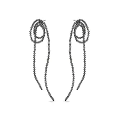 Pendientes de Plata de Ley 925 y Hematite acabado rodio - Lima