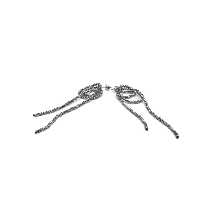 Pendientes de Plata de Ley 925 y Hematite acabado rodio - Lima