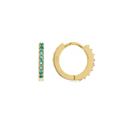 Pendientes de Plata de Ley 925 con Cuarzo Hidrotermal Verde Claro acabados en oro amarillo 18K - Valarys