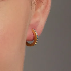 Pendientes de Plata de Ley 925 con Cuarzo Hidrotermal Verde Claro acabados en oro amarillo 18K - Valarys