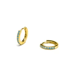Pendientes de Plata de Ley 925 con Cuarzo Hidrotermal Verde Claro acabados en oro amarillo 18K - Valarys