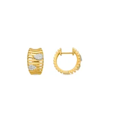 Pendientes de Plata de Ley 925 y Circonita Brillante acabado oro amarillo de 18k - Samon