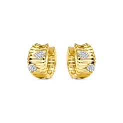 Pendientes de Plata de Ley 925 y Circonita Brillante acabado oro amarillo de 18k - Samon