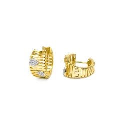 Pendientes de Plata de Ley 925 y Circonita Brillante acabado oro amarillo de 18k - Samon