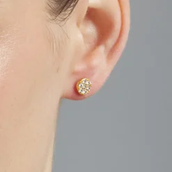 Pendientes de plata de ley 925 con Circonita Brillante acabados en rodio - Circle