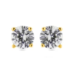 Pendientes De Plata De Ley 925 con Circonita Brillante acabado rodio - Básico