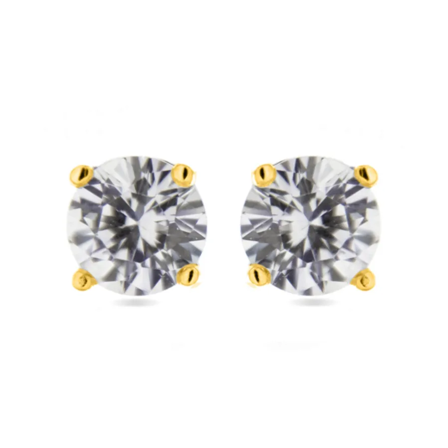 Pendientes De Plata De Ley 925 con Circonita Brillante acabado rodio - Básico